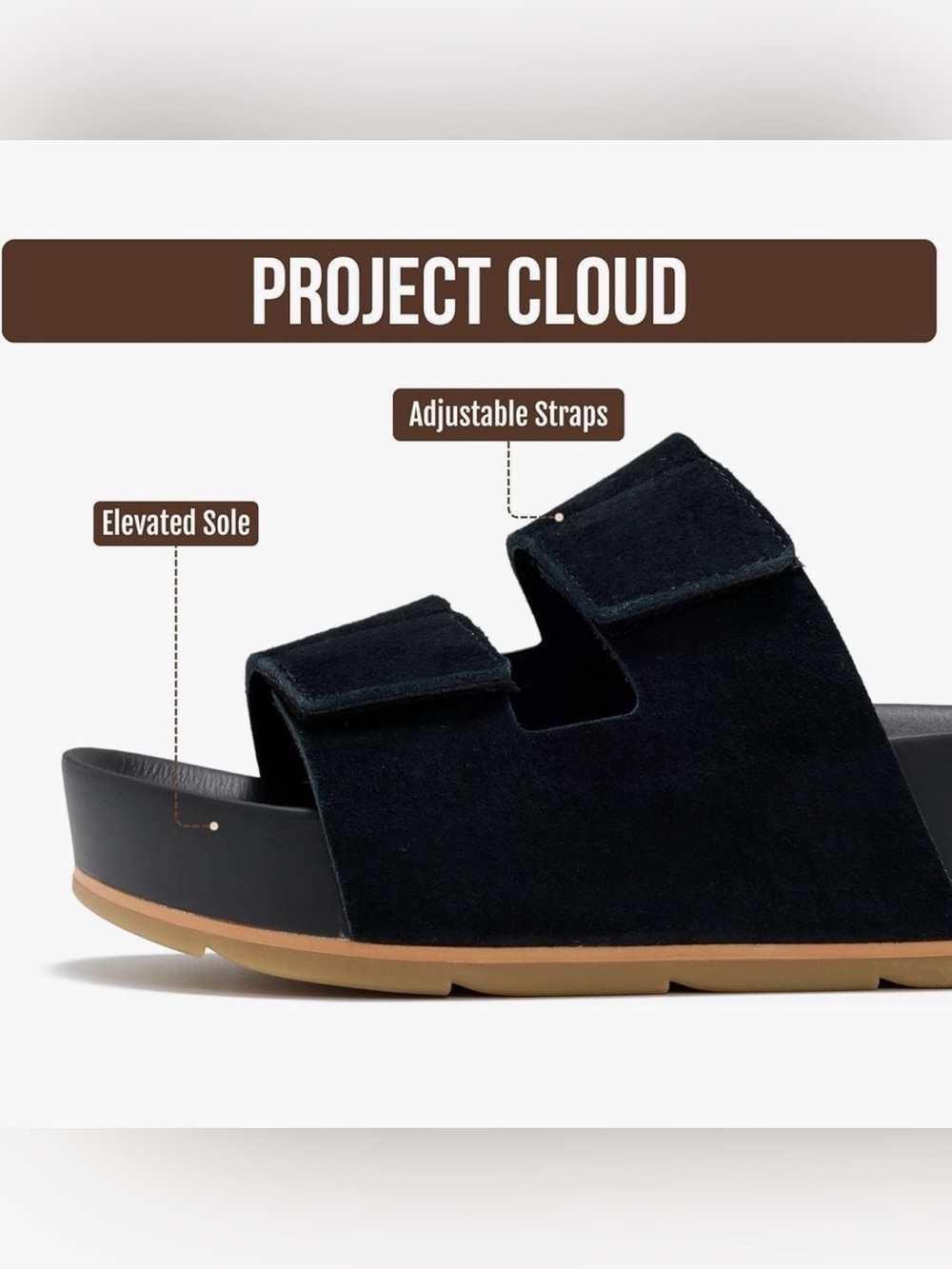 NWT Project Cloud 100% Genuine Leather Platform Sandals - Picture 3 of 9